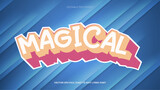 Magical Editable text effect 3d Cartoon template style premium vector