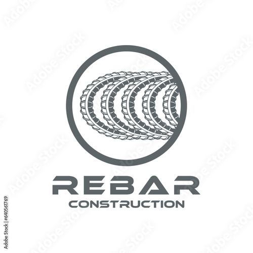 rebar concrete construction logo vector design. reinforcing steel, cast iron reinforcement, building and architecture company