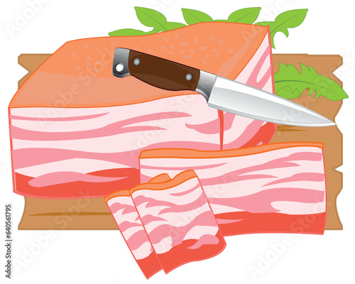 Fat meal piece on white background is insulated