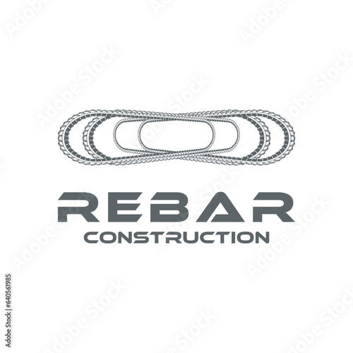 rebar concrete construction logo design vector 