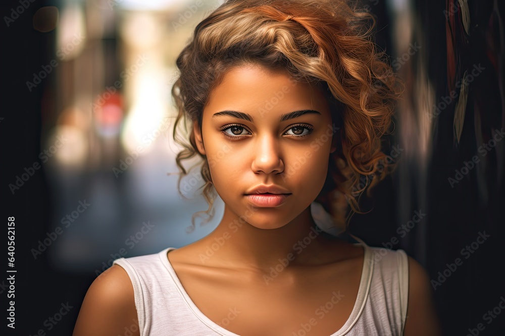 Fototapeta premium Girl's Portraits. Photo generative AI