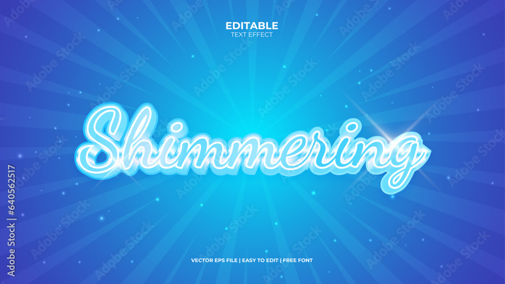 Shimmering Cool typography premium editable text effect