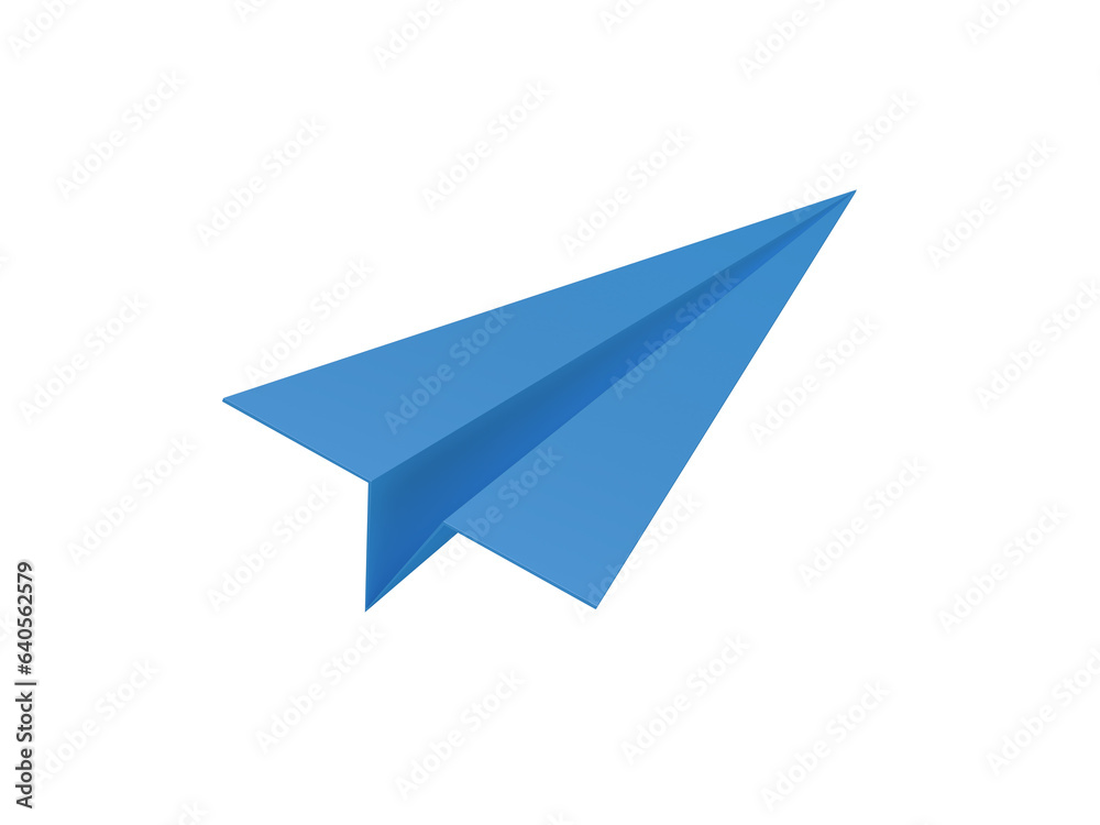 Blue paper airplane. Isolated. 3d illustration. Blue paper airplane. Isolated. 3d illustration.
