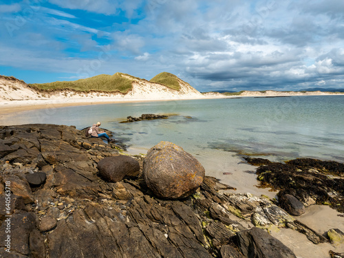 Sheskinmore bay between Ardara and Portnoo in Donegal - Ireland. photo