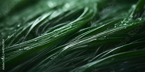 A close-up of raw and vibrant spirulina algae, showcasing its organic and nutritious qualities. Organic Spirulina Algae with Vibrant Green Color photo