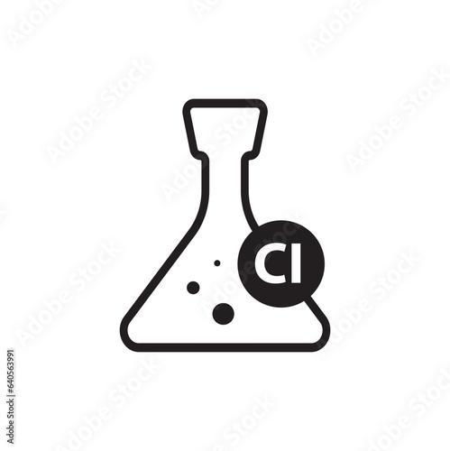 chlorine icon on white background