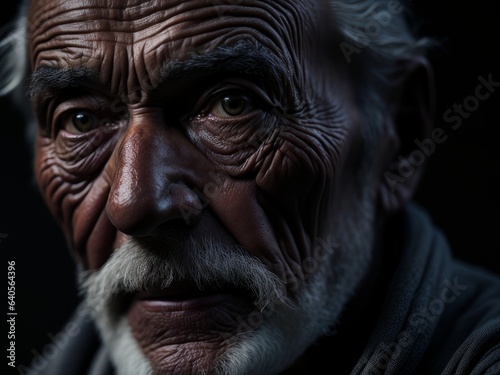 Portrait of elderly worker man