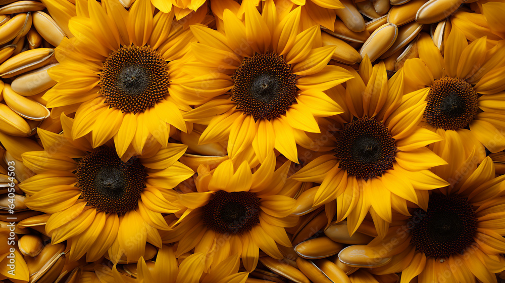 Sunflower and seeds background Sunflower and seeds background
