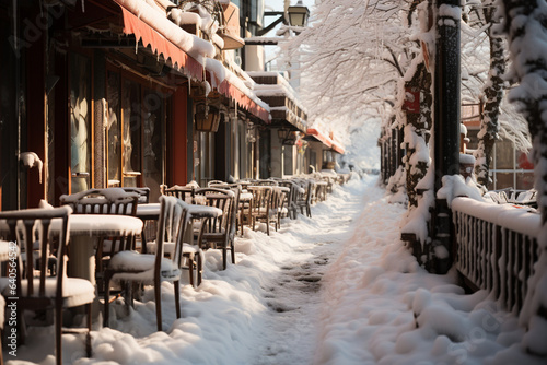 Winter. Snow covered streets