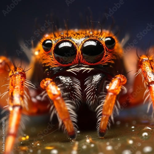 Intricate Weaver: Macro Glimpse of a Cute and Dangerous Spider, Generative AI © avrezn
