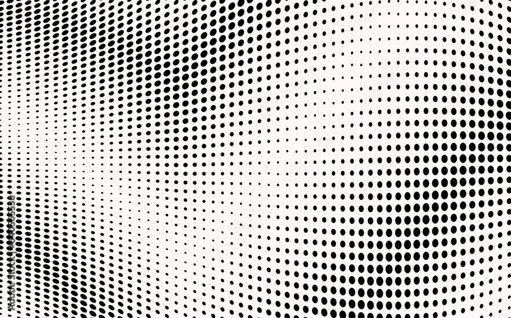 Pop art gradient background with abstract curve. Optical spotted texture. Halftone dot pattern. Comic half tone effect. Black white banner. Monochrome vector illustration Pop art gradient background with abstract curve. Optical spotted texture. Halftone dot pattern. Comic half tone effect. Black white banner. Monochrome vector illustration