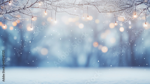 Foto Illumination and snow blurred background