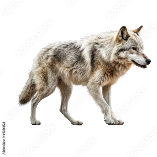wolf looking isolated on white © Tidarat