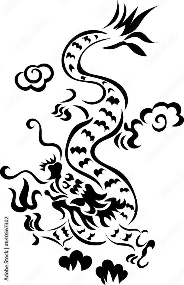 chinese dragon hand drawn zodiac year 2024 illustration chinese dragon hand drawn zodiac year 2024 illustration