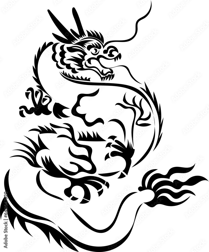 chinese dragon hand drawn zodiac year 2024 illustration chinese dragon hand drawn zodiac year 2024 illustration