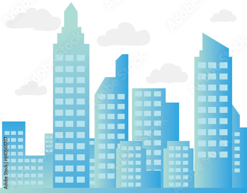 day city urban landscape business district background flat design