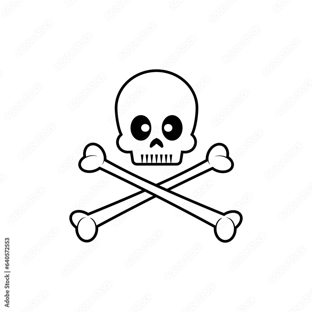 Skull Icon within Line Art Style. Dangerous, Horror, Dead, Scary Symbol. Skull Icon within Line Art Style. Dangerous, Horror, Dead, Scary Symbol.