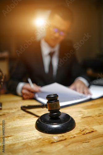 Male lawyer or judge consult having team meeting with client, Law and Legal services concept..