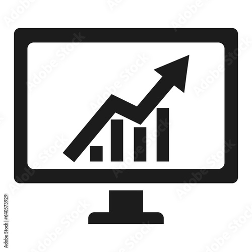 monitor graph icon illustration