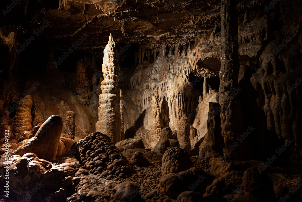 Balcarka Cave in the Moravian Karst near Brno, Czech Republic - Stalactite