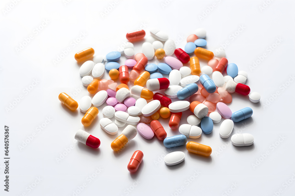 Pills on white background. Healthcare and medical concept. Pills on white background. Healthcare and medical concept.
