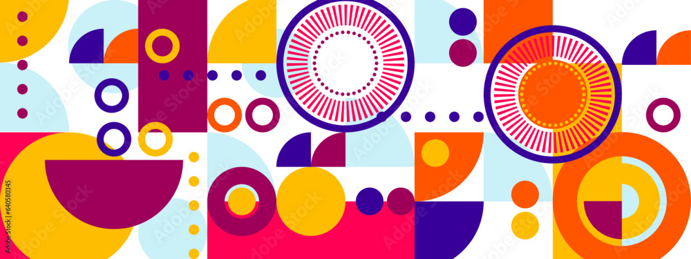 vector flat mosaic horizontal banner template vector flat mosaic horizontal banner template