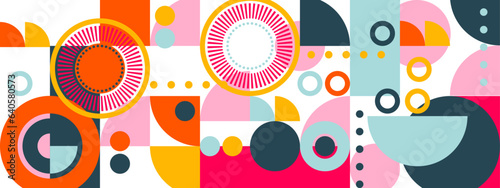 vector flat mosaic horizontal banner template