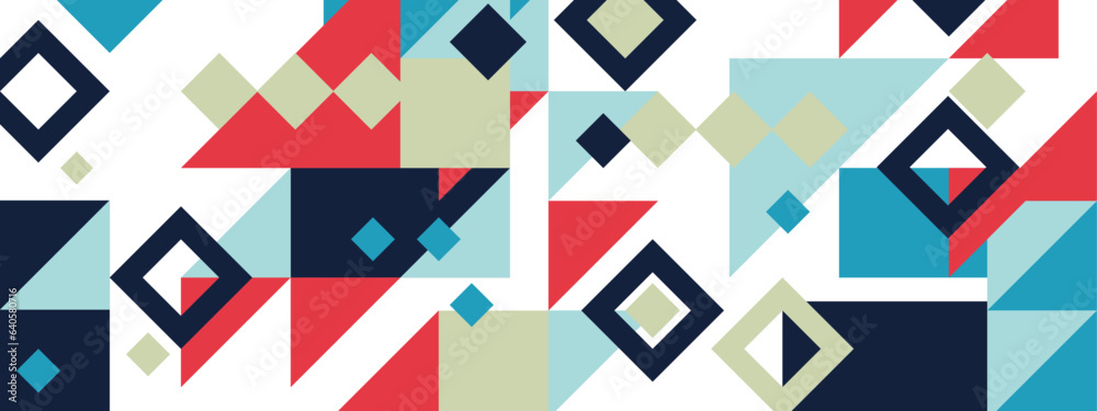 vector flat mosaic horizontal banner template vector flat mosaic horizontal banner template