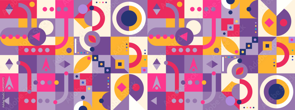 vector flat mosaic covers collection