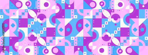 vector flat mosaic background with geometric shapes