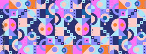 vector flat geometric mosaic pattern design