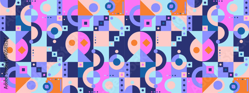 vector colorful geometric shapes mosaic background