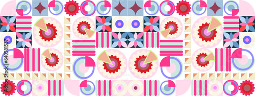 vector flat mosaic background with geometric shapes