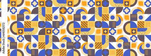 vector colorful geometric mosaic tile background © Roisa