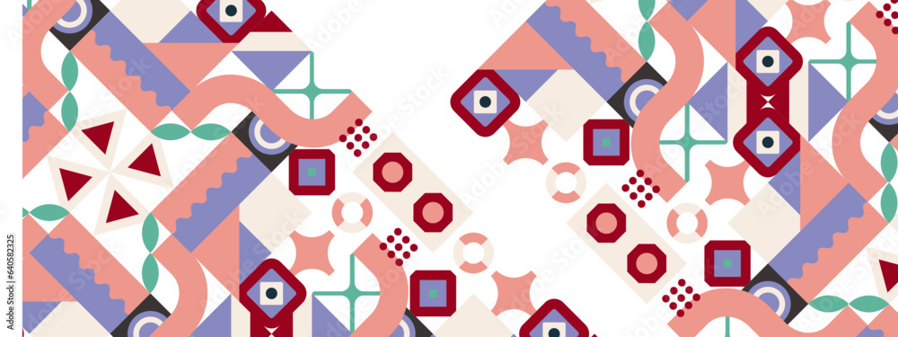 Abstract mosaic flat geometric banner