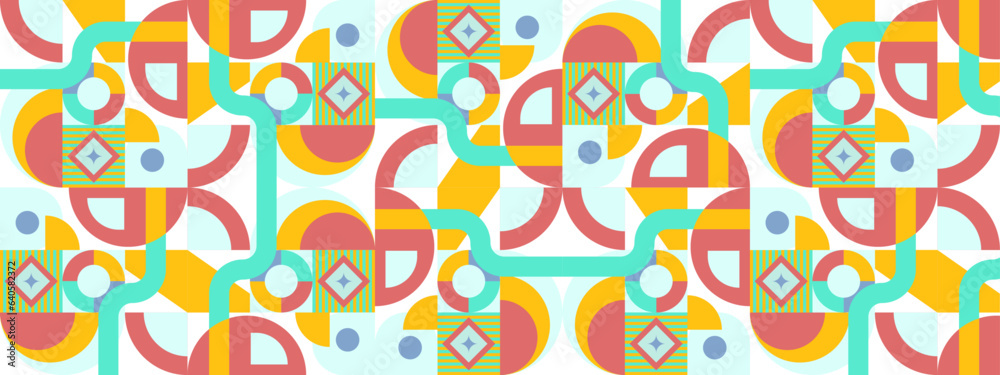 Abstract mosaic flat geometric banner Abstract mosaic flat geometric banner
