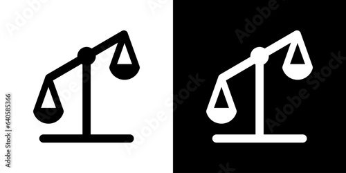 Black scales. Justice scale icon. Libra sign. Business vector illustration.