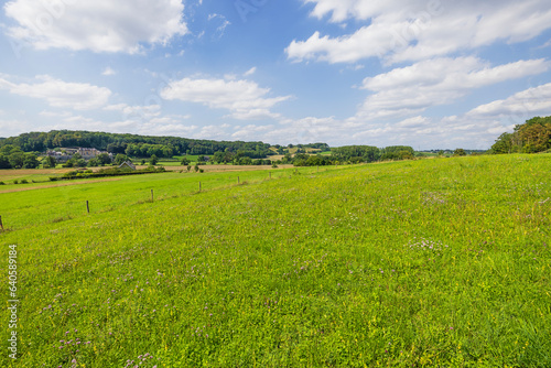 A landscape with rolling hills around the St Pietersberg in Maastricht