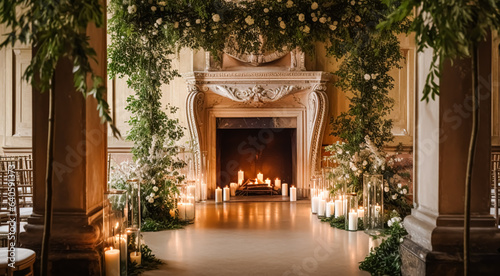 Floral decoration  wedding decor and autumn holiday celebration  autumnal flowers and event decorations in the English countryside mansion estate  country style