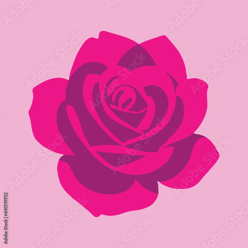 simple vector rose logo flower