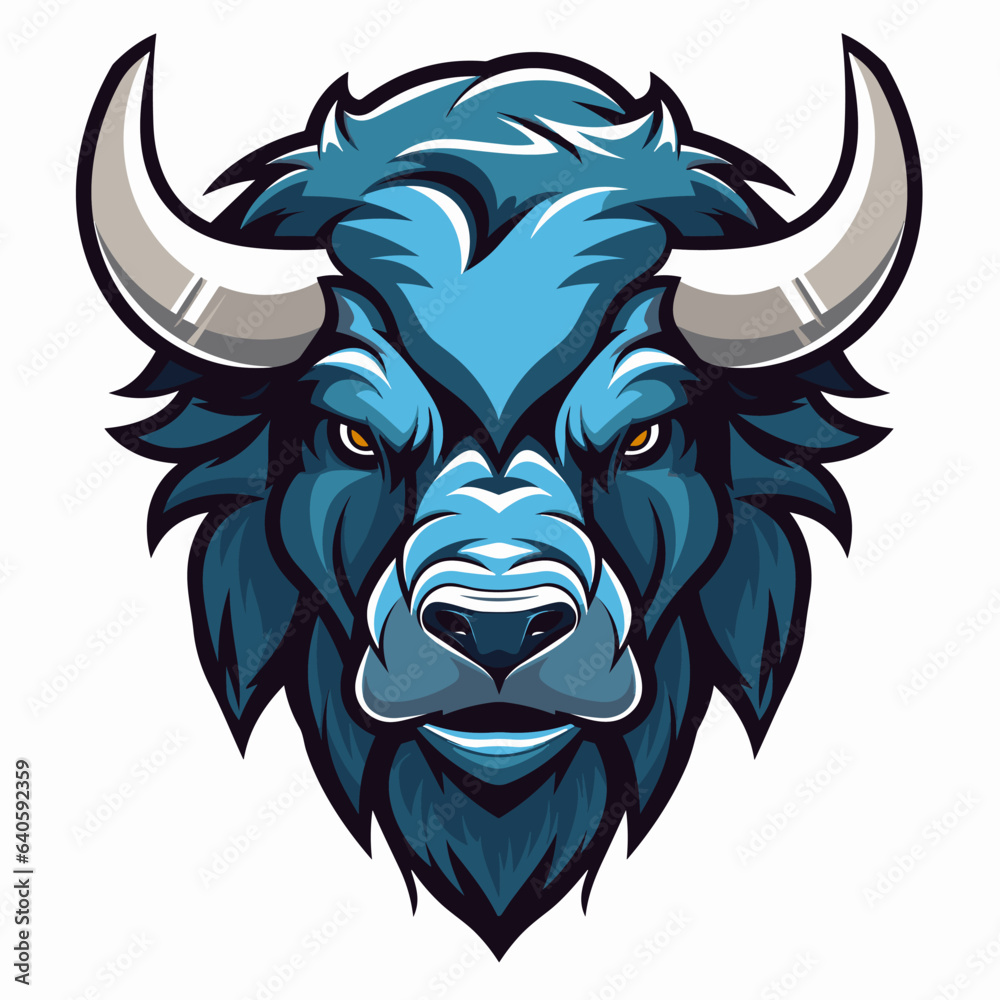 Esport vector logo buffalo on white background side view, buffalo icon, buffalo head, buffalo sticker, bull, bison Esport vector logo buffalo on white background side view, buffalo icon, buffalo head, buffalo sticker, bull, bison