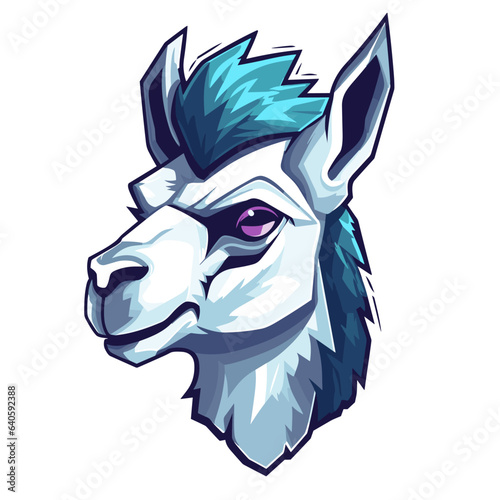 Esport vector logo llama on white background side view  llama icon  llama head  llama sticker  alpaca