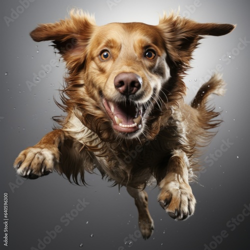 Flying dog,cocker spaniel, isolated on transparent background,