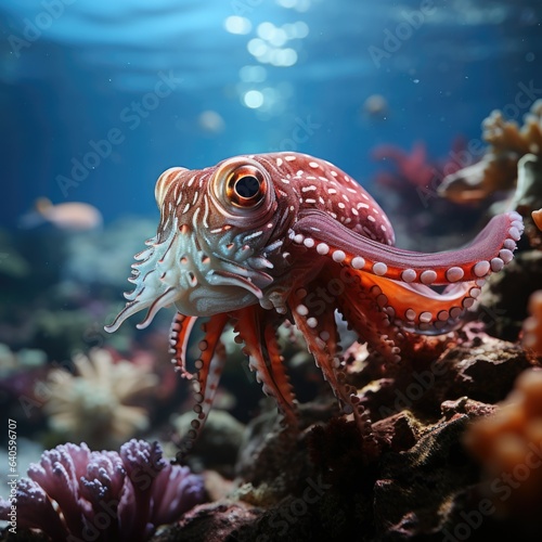 Life on coral reef, wide angle,colourfull fisch,napoleon fisch, octopus, spanish dancer