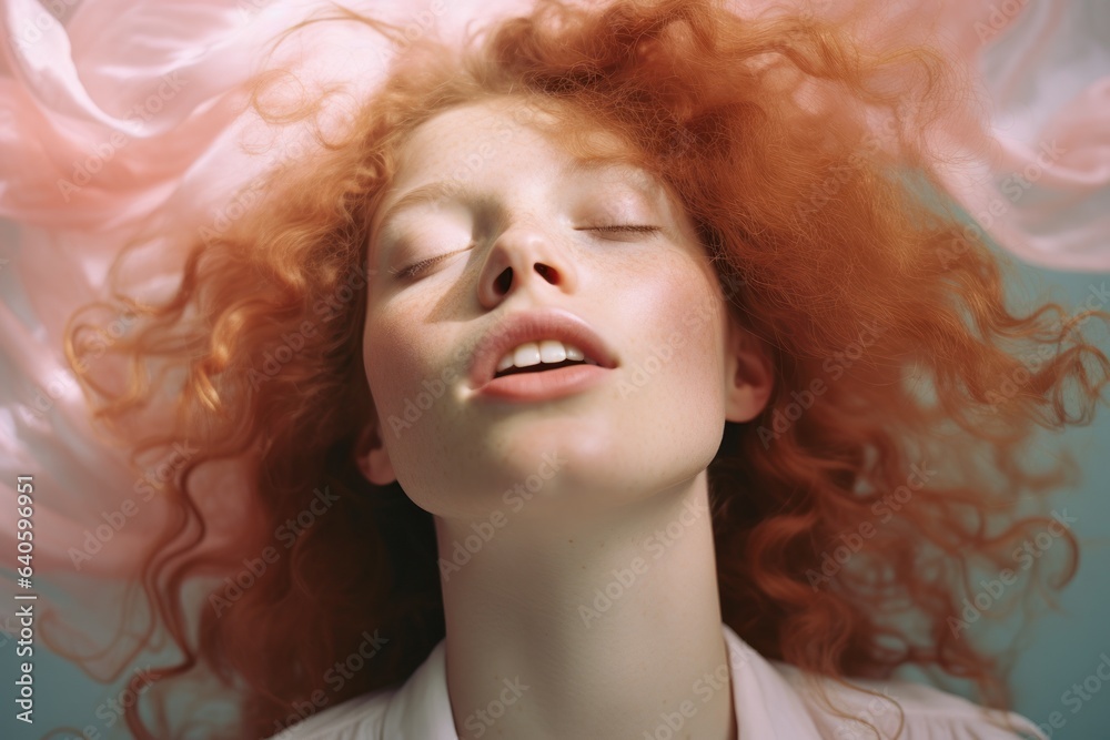 Portraying young woman in a range of emotions through concept expressions, set against a muted backdrop that emphasizes the emotional impact. Generative Ai Portraying young woman in a range of emotions through concept expressions, set against a muted backdrop that emphasizes the emotional impact. Generative Ai
