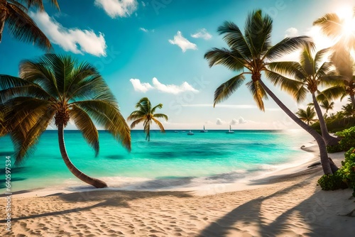 palm tree on the beach © Black Bunny