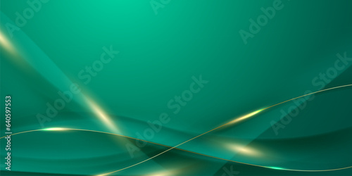 green abstract background design with elegant golden elements vector illustration