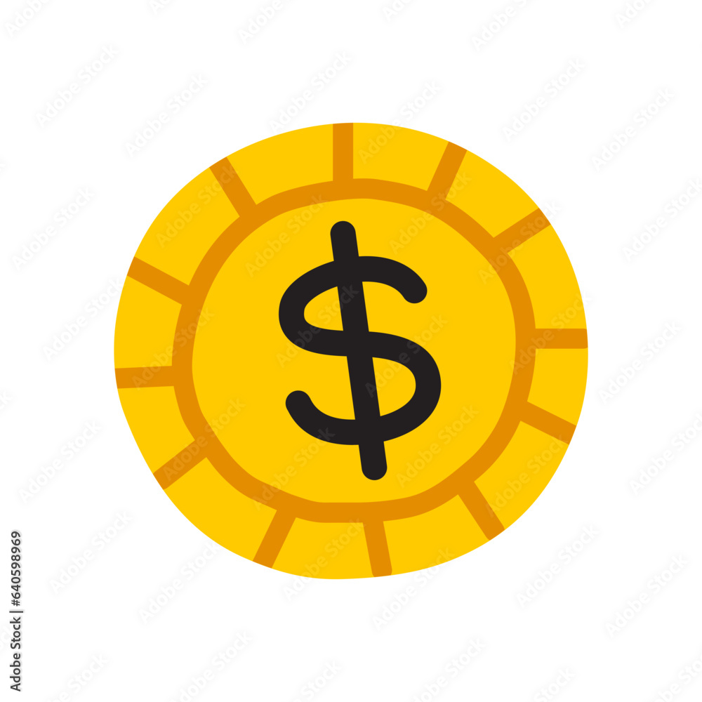 Coin flat illustration