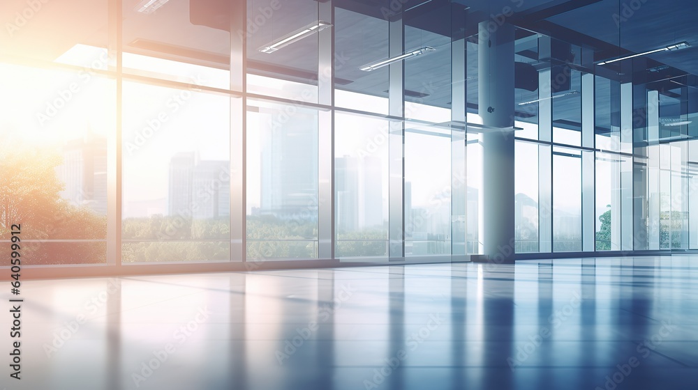 Modern glass office spaces in backlights Modern glass office spaces in backlights