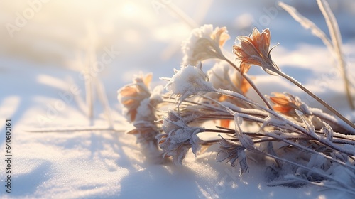 Wallpaper Mural Frozen plants in winter lawn. Torontodigital.ca